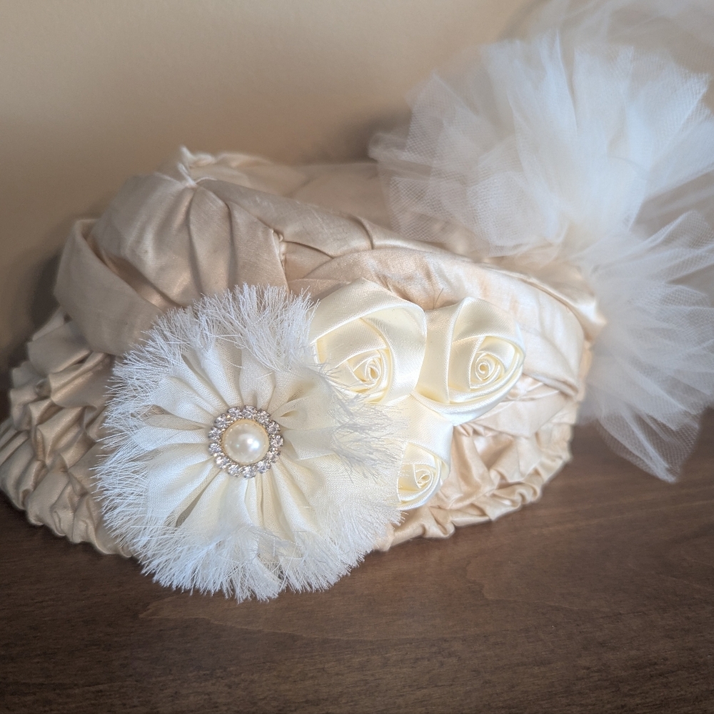 Vintage Silk Hat With Rhinestone Embellishments